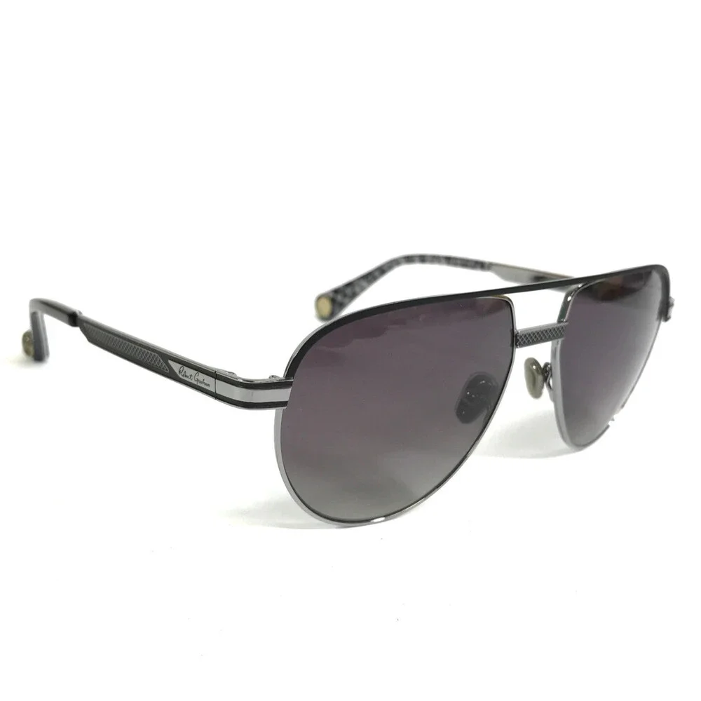 Robert Graham Sunglasses CONRAD GUN Gunmetal Aviator with Brown Polarized Lenses